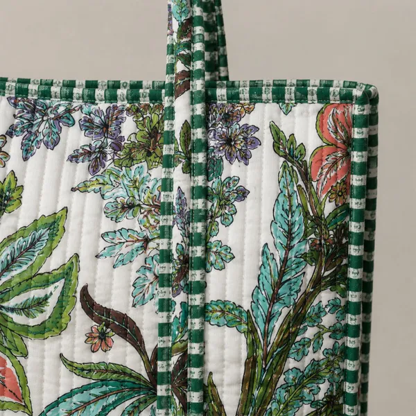 Hariyali_Bagh_Tote_Bag_Ivory_Green_Tropical_Quilted_Tote_Bag_House_Of_Virasaat