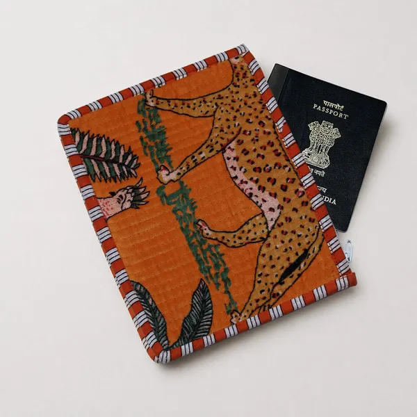 Chita_Bagh_Passport_Pouch_Burnt_Orange_Quilted_Passport_Holder_House_Of_Virasaat