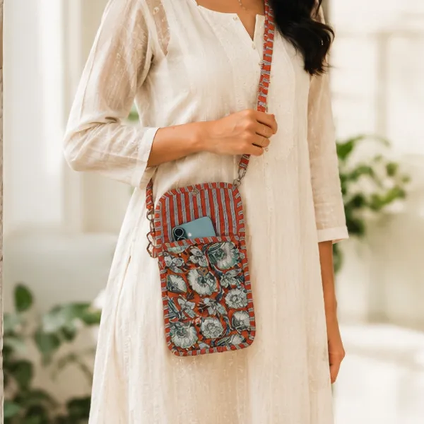 Gulmohar_Mobile_Pouch_Terracotta_Floral_Crossbody_Phone_Pouch_House_Of_Virasaat