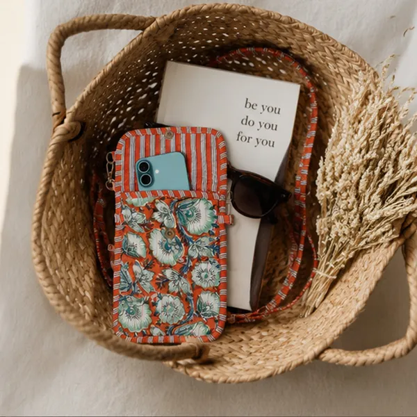 Gulmohar_Mobile_Pouch_Terracotta_Floral_Crossbody_Phone_Pouch_House_Of_Virasaat