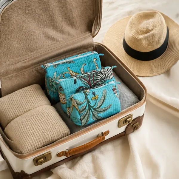 Neel_Van_Toiletry_Pouch_Set_Aqua_Blue_Botanical_Set_Of_3_Travel_Pouches_House_Of_Virasaat