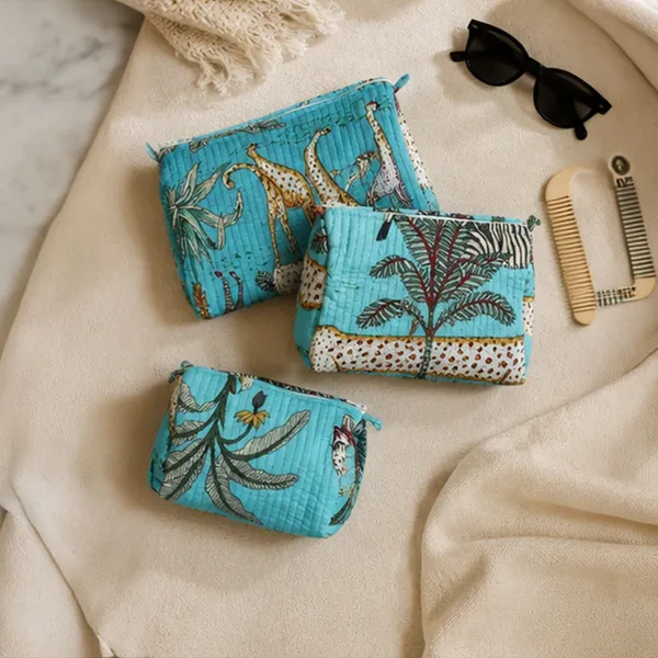 Neel_Van_Toiletry_Pouch_Set_Aqua_Blue_Botanical_Set_Of_3_Travel_Pouches_House_Of_Virasaat