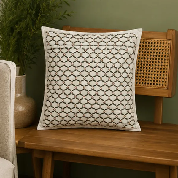 Gulnaar_Quilted_Cushion_Cover_Set_Of_2_16x16_Ivory_Berry_Floral_With_Striped_Border_House_Of_Virasaat