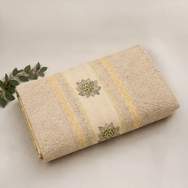 Pista_Lotus_Patchwork_Bedcover_Double_King_Size_Beige_Sage_Green_Quilted_Bedspread_With_Pillow_Covers_House_Of_Virasaat