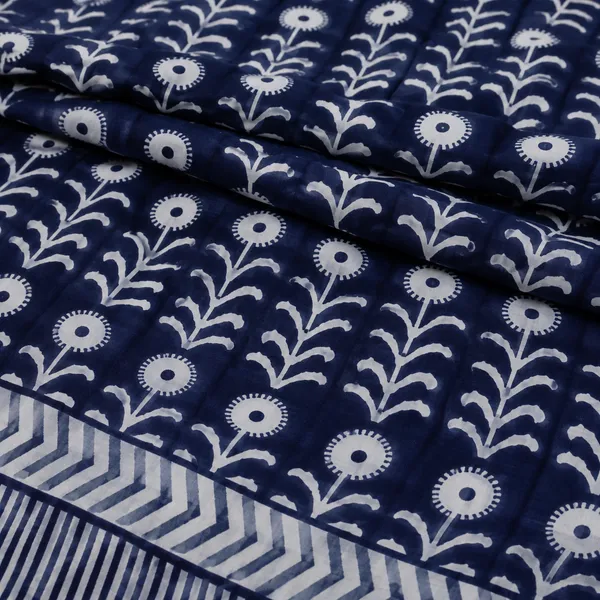 Rajsi_Hand_Block_Printed_King_Size_Bedsheet_100_Cotton_Indigo_Blue_Floral_Vines_On_White