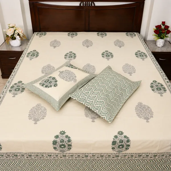 Bagh_E_Bahar_Hand_Block_Printed_Double_Bedsheet_100_Cotton_Mughal_Potted_Floral_Vase_Print
