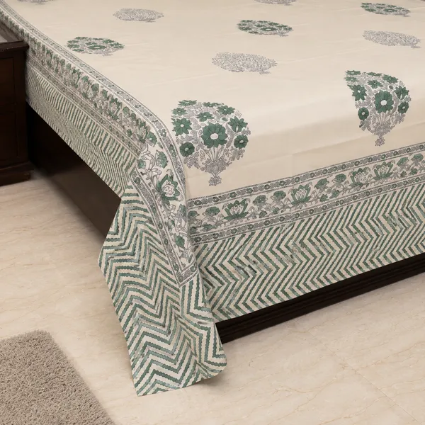 Bagh_E_Bahar_Hand_Block_Printed_Double_Bedsheet_100_Cotton_Mughal_Potted_Floral_Vase_Print