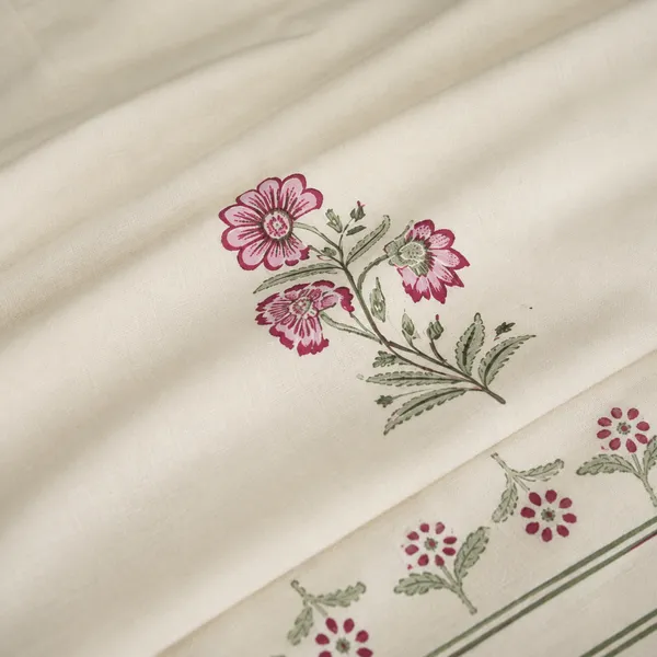Madhuban_Hand_Block_Printed_Double_Bedsheet_100_Cotton_Dusty_Pink_Carnation_On_Ivory
