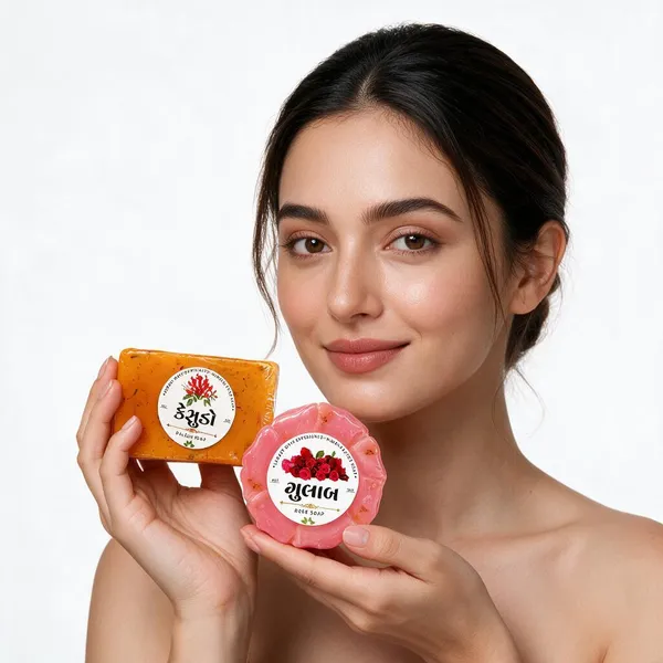 Vanyajiva_Palash_&_Rose_Goat_Milk_Soap_Duo