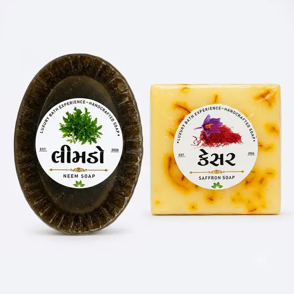 Vanyajiva_Kesar_Saffron_Goat_Milk_And_Neem_Milk_Handcrafted_Soap_-_Pack_of_2