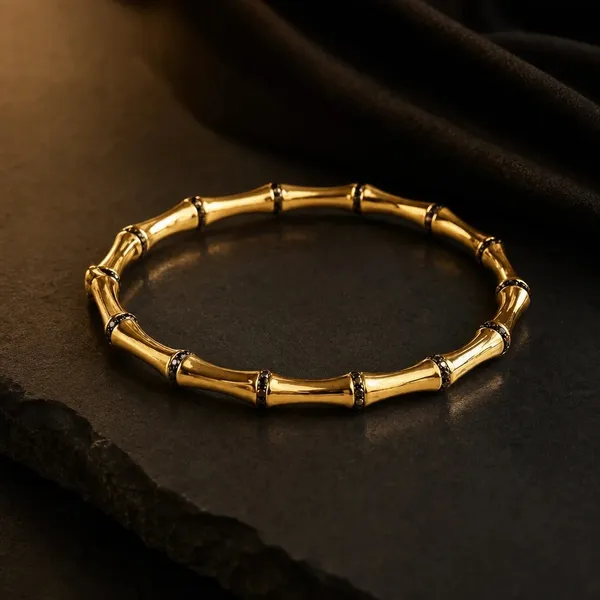 Gold_Tone_Bamboo_Style_Bracelet_For_Women