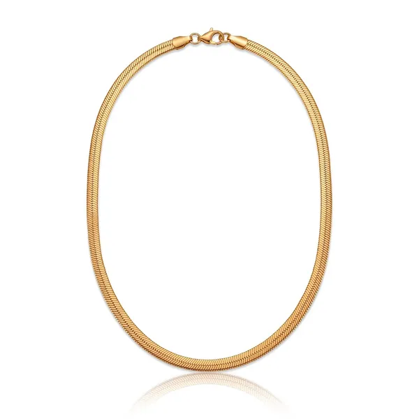 Gold_Tone_Snake_Chain_Necklace_For_Women