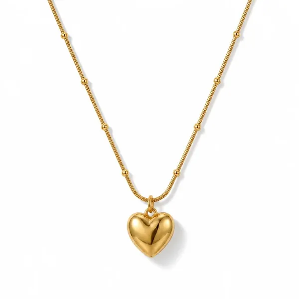Gold_Tone_Heart_Pendant_Necklace_For_Women
