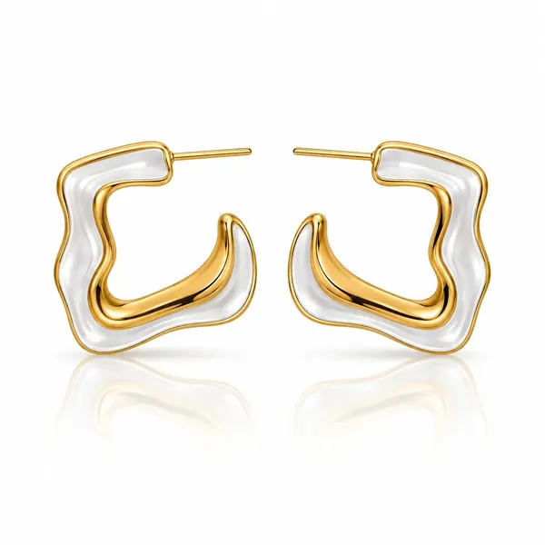 Gold_Tone_White_Enamel_Geometric_Hoop_Earrings