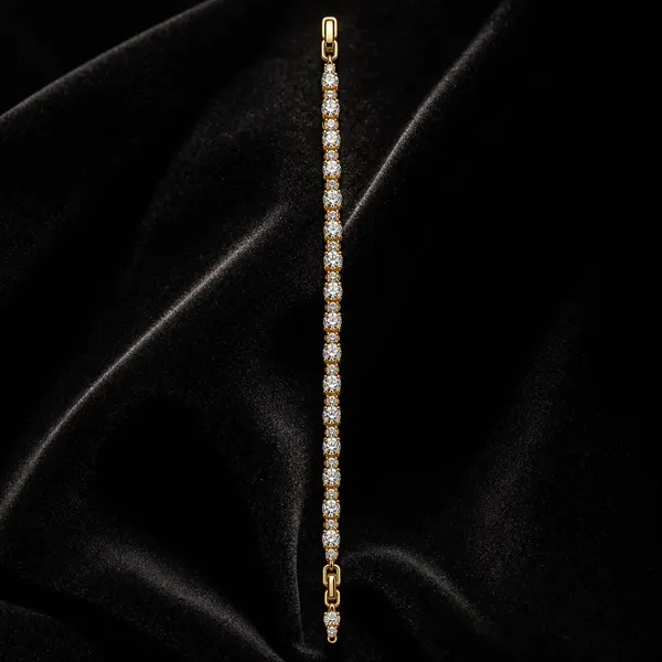 Gold_And_White_Tone_Stone_Link_Bracelet_For_Women