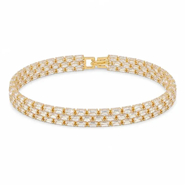 Gold_And_White_Anti-Tarnish_Baguette_Crystal_Geometric_Link_Bracelet_For_Women