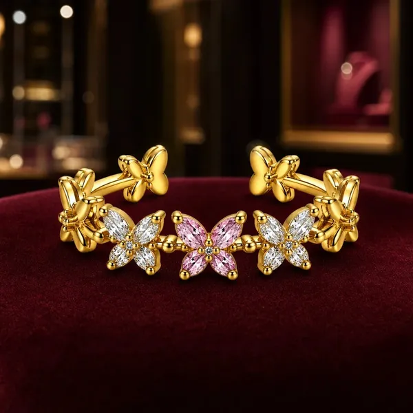 Gold_Tone_Floral_Stone_Ring_For_Women