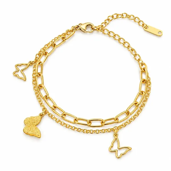 Gold_Tone_Layered_Butterfly_Charm_Bracelet_For_Women