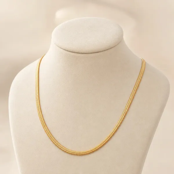 Gold_Tone_Snake_Chain_Necklace_For_Women