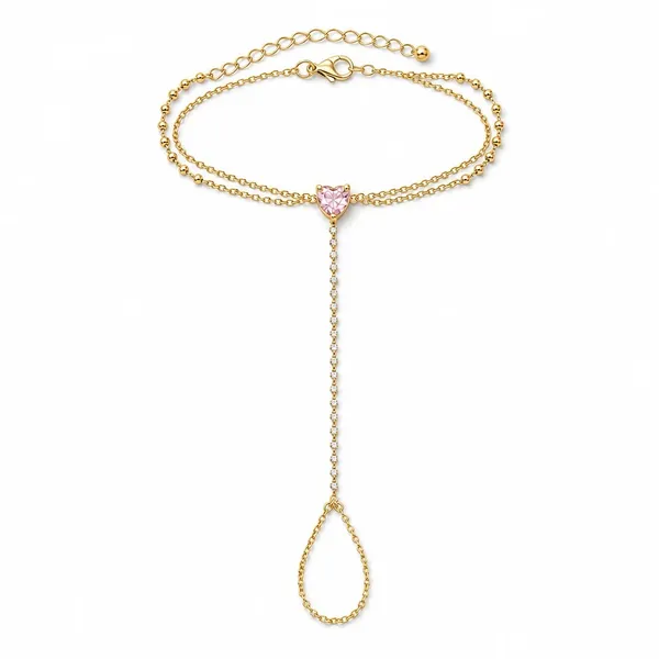 Gold_Tone_Heart_Stone_Hand_Chain_Bracelet_Ring