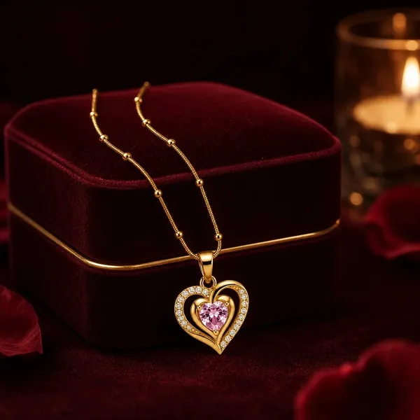 Gold-Tone_Heart_Pendant_Necklace_For_Women