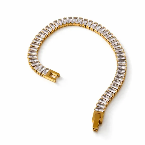 Gold_And_White_Anti-Tarnish_Crystal_Link_Chain_Bracelet_For_Women