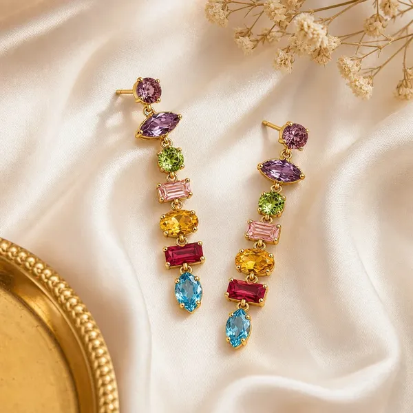 Gold_Anti-Tarnish_Multicolor_Gemstone_Drop_Earrings_For_Women