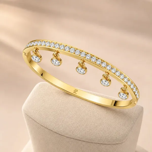 Gold-Tone_Rhinestone_Charm_Bracelet_For_Women