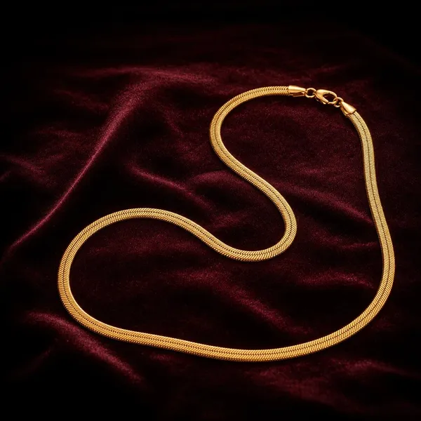 Gold_Tone_Snake_Chain_Necklace_For_Women