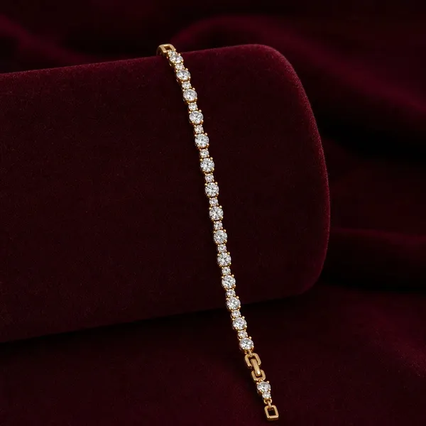 Gold_And_White_Tone_Stone_Link_Bracelet_For_Women