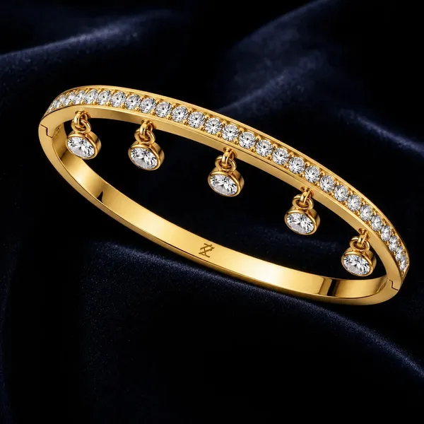 Gold-Tone_Rhinestone_Charm_Bracelet_For_Women