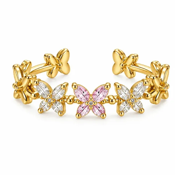 Gold_Tone_Floral_Stone_Ring_For_Women