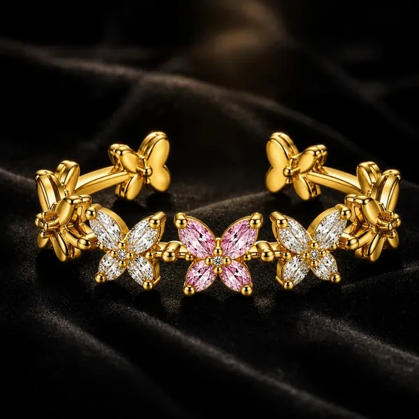 Gold_Tone_Floral_Stone_Ring_For_Women