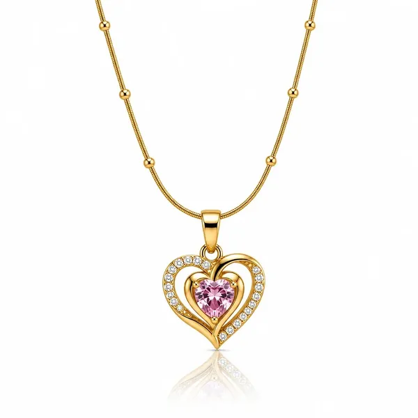 Gold-Tone_Heart_Pendant_Necklace_For_Women