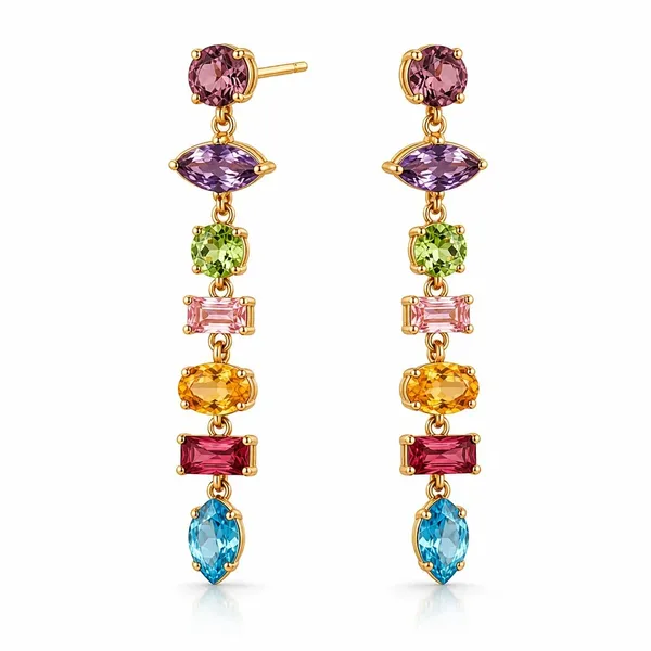 Gold_Anti-Tarnish_Multicolor_Gemstone_Drop_Earrings_For_Women