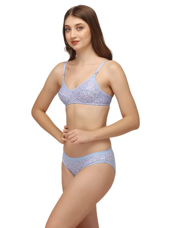 Light_Blue_Printed_Non-Padded_Bra_For_Women