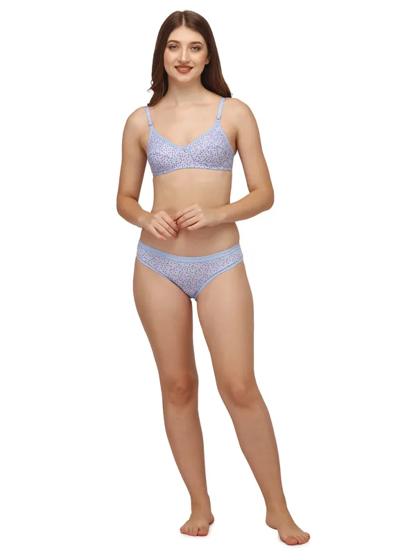 Light_Blue_Printed_Non-Padded_Bra_For_Women