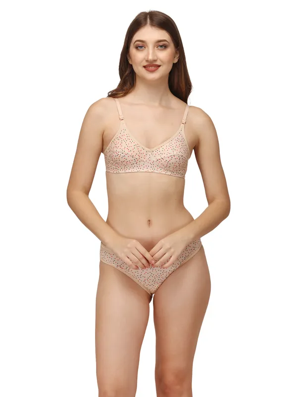 Beige_Printed_Bra_And_Panty_Set_for_Women