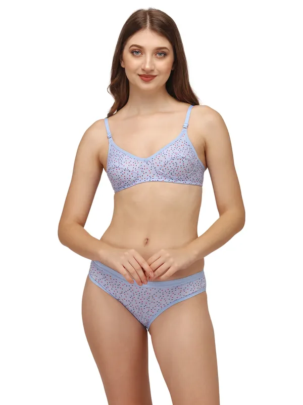 Light_Blue_Printed_Non-Padded_Bra_For_Women