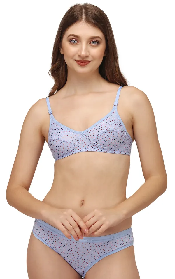 Light_Blue_Printed_Non-Padded_Bra_For_Women