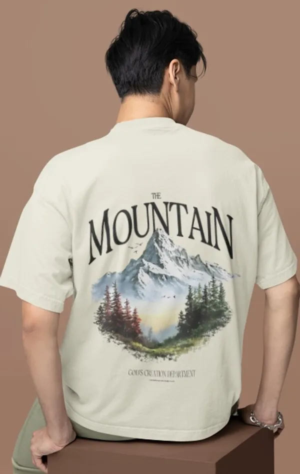 Cream_Cotton_Casual_Graphic_T-Shirt_For_Men