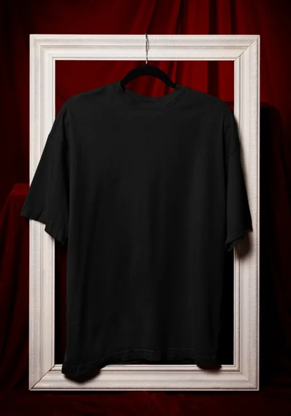 Black_Cotton_Casual_Fit_T-Shirt_For_Men