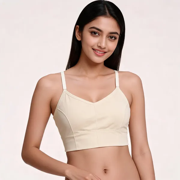 Beige_Cotton_V-Neck_Bralette_For_Women