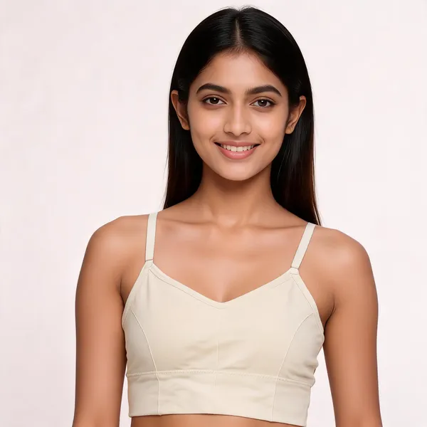 Beige_Cotton_V-Neck_Bralette_For_Women