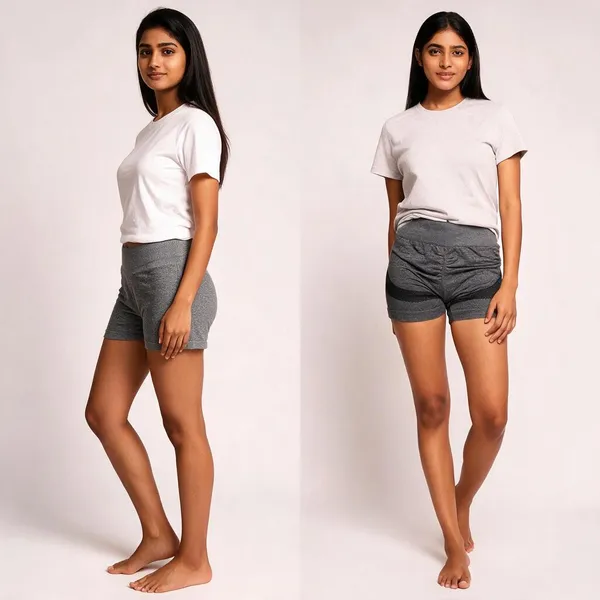 Grey_Polyester_Fitted_Boxer_Brief_Shorts_For_Women