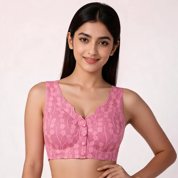 Pink_Cotton_Lace_Front-Open_Bra_For_Women