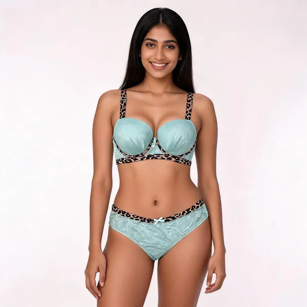 Mint_Cotton_Floral_Lace_Lingerie_Set_For_Women