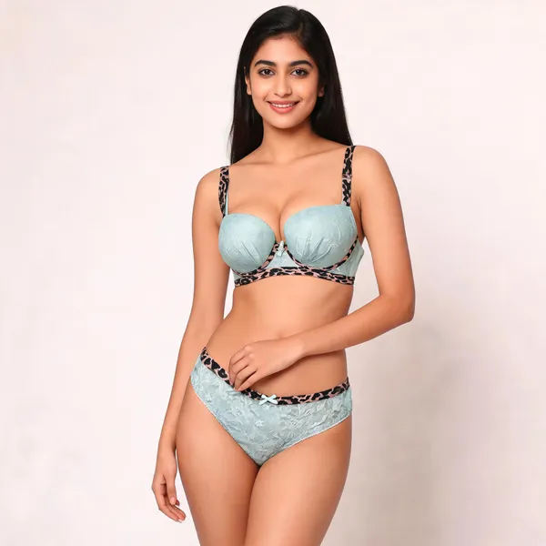 Mint_Cotton_Floral_Lace_Lingerie_Set_For_Women