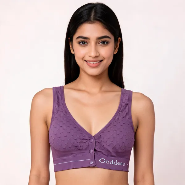 Purple_Cotton_Textured_Front-Button_Bra_For_Women