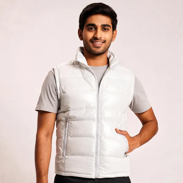 White_Polyester_Quilted_Sleeveless_Jacket_For_Men